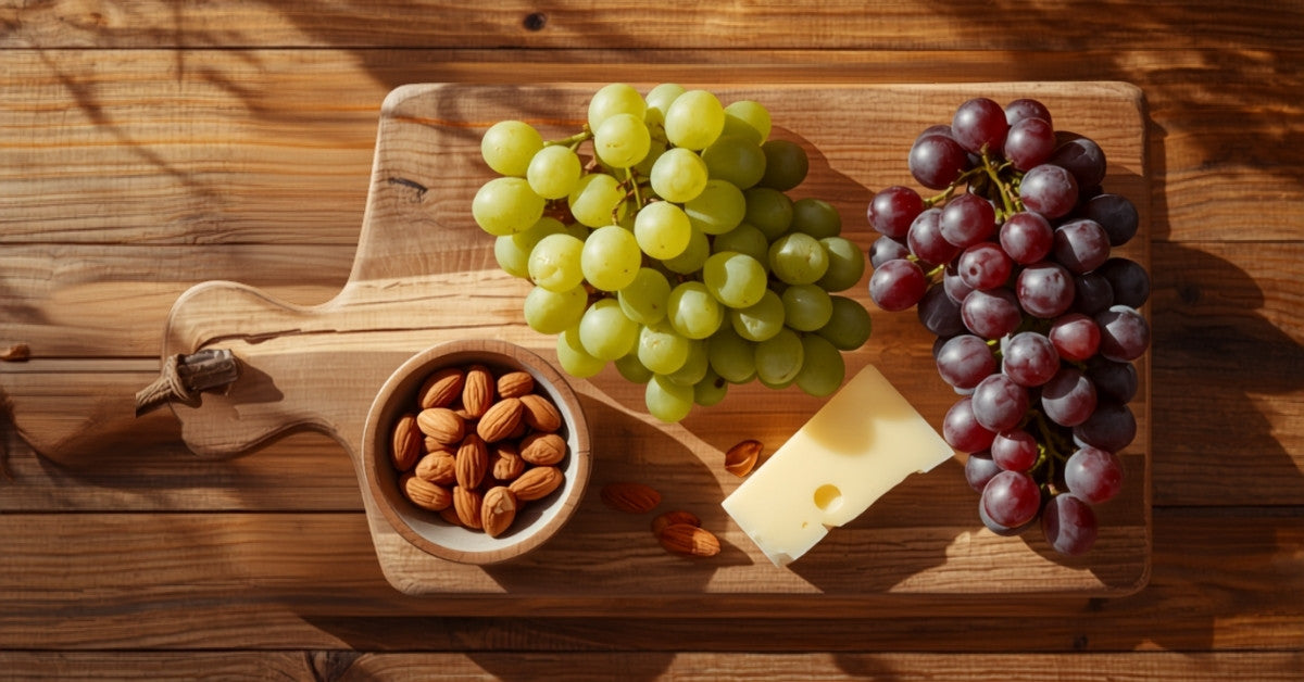 Racimo de uvas frescas en la dieta keto, fruta de temporada