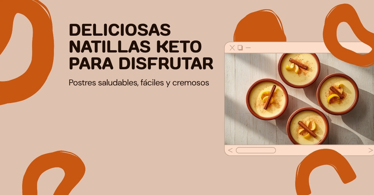Natillas keto en cuencos de barro con canela, postre sin azúcar