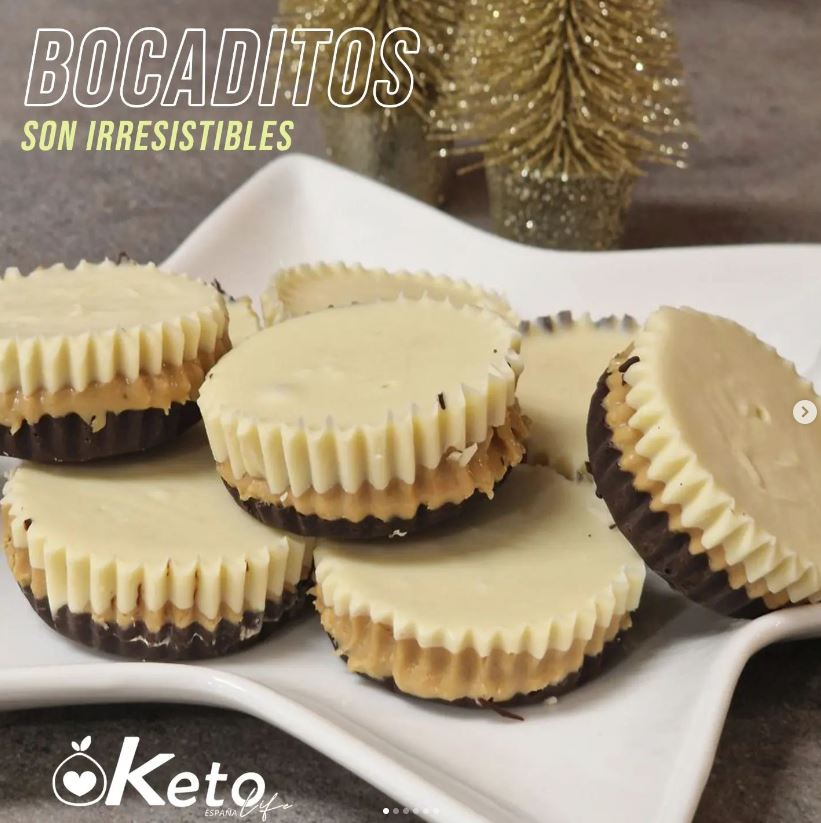 bocaditos keto dulces tricolor