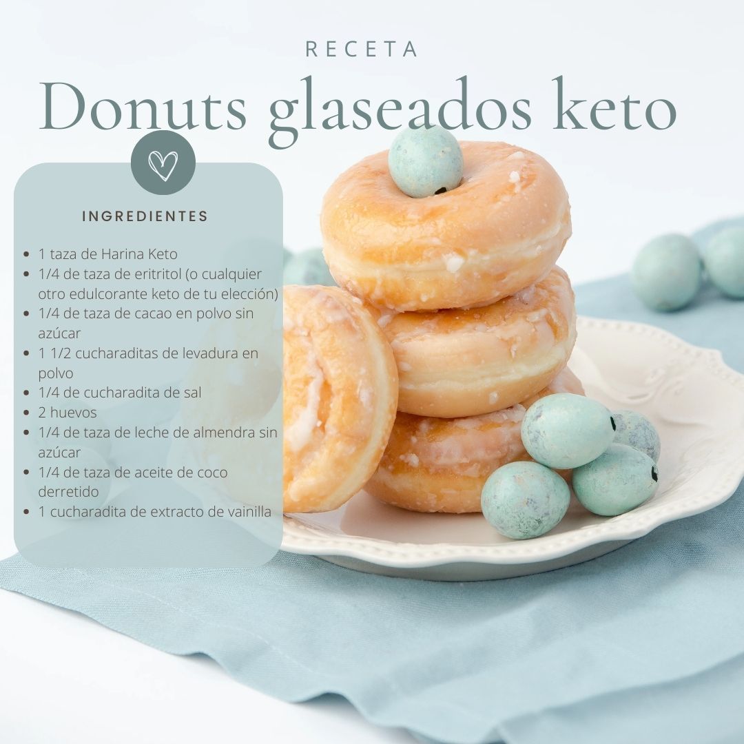 Receta de donuts keto glaseados