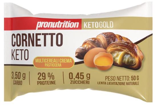 Croissant Keto Relleno de Crema Pastelera. 50 gr. Pronutrition