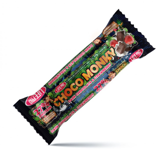 Barritas Keto de choco monky sabor fresa. Life Pro