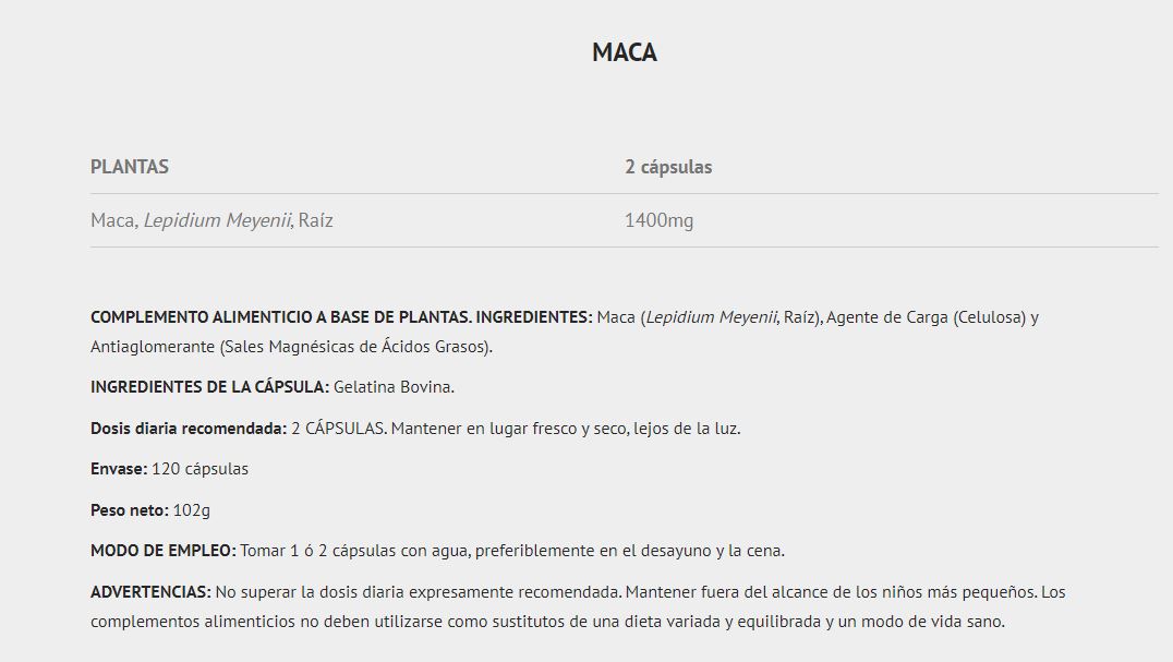 Maca, 120 capsules, 700 mg. Scientific Nutrition