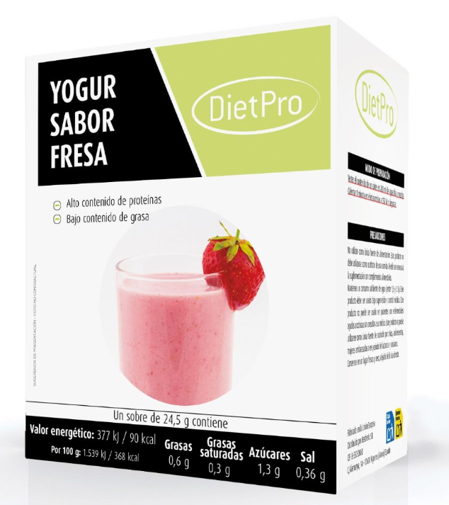 Yogur keto sabor fresa. 122.5g. DietPro.
