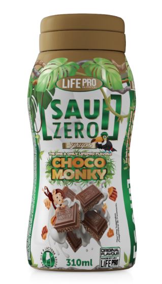 Xarope Choco Monky, Zero Calorias. 310ml. Lifepro