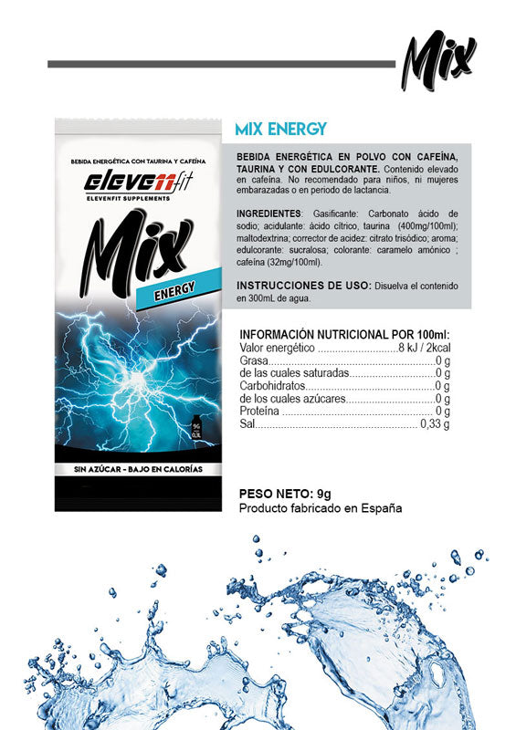 Pack 24 sobres. Bebida sin azúcar ENERGY, mix para mezclar con 1,5l de agua