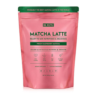 Matcha Latte sabor frambuesa: Energía Keto & Elixir de Juventud. 250g. Be keto