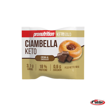 Donut keto relleno de chocolate · 0,6g netos · 50g · Pronutrition