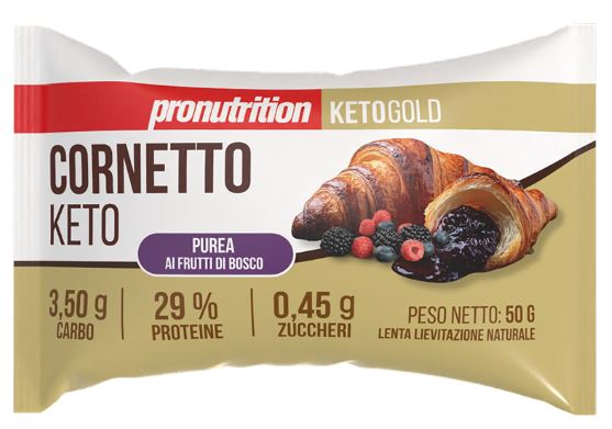 Croissant Keto Relleno de crema de Frutos Rojos. 50 gr. Pronutrition