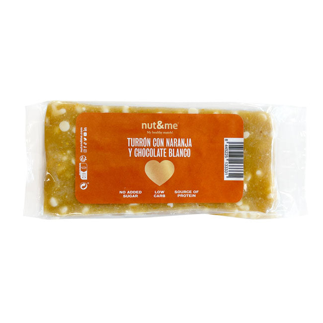 Turrón de chocolate blanco y naranja, 300 gr