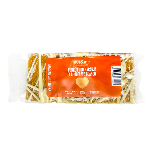 Turrón de chocolate blanco y naranja, 300 gr