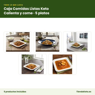 Caja Comidas Listas Keto: los 5 platos que incluye el pack
