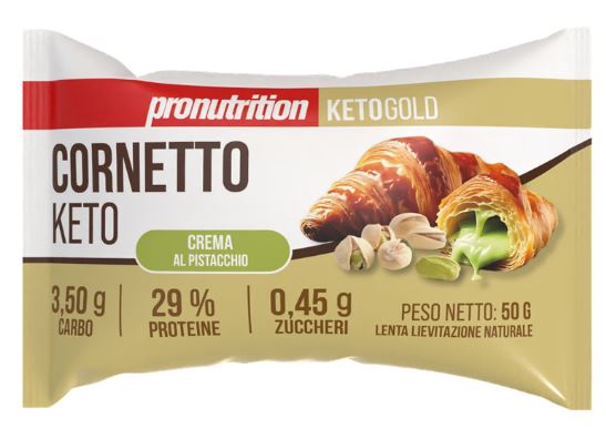 Croissant keto relleno de crema de pistacho. 50 gr. Pronutrition