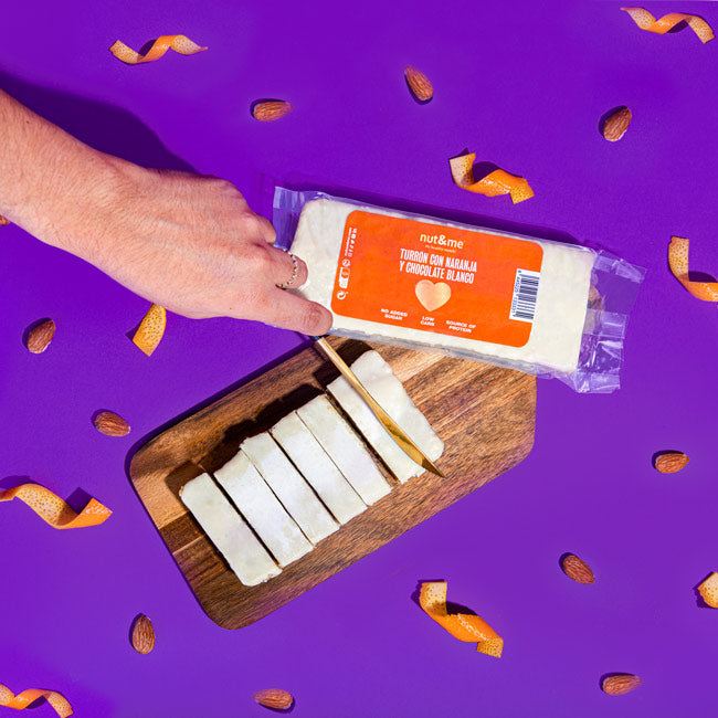 Turrón de chocolate blanco y naranja, 300 gr