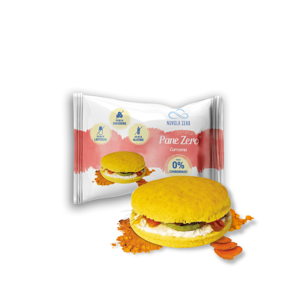Pão de Cúrcuma. 0 hidratos de carbono, sem glúten e sem lactose, Nuvola Zero