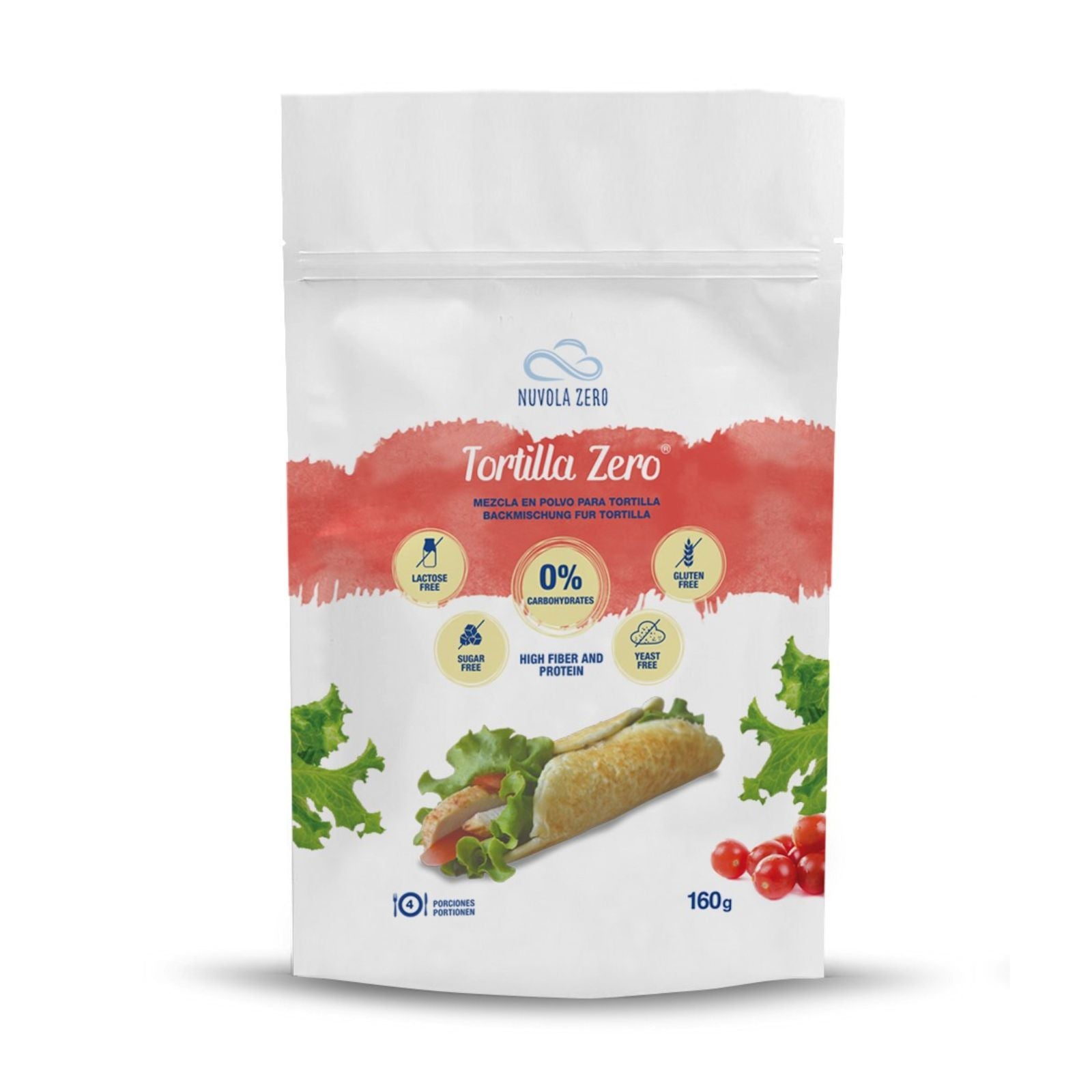 Mistura para wrap cetogénica. Zero hidratos de carbono e sem glúten. Nuvola Zero