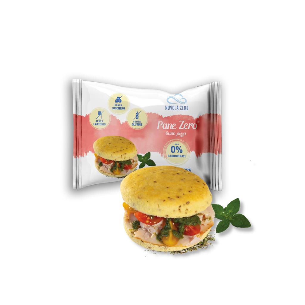 Pão de forma com sabor a pizza. 0 hidratos de carbono, sem glúten e sem lactose.