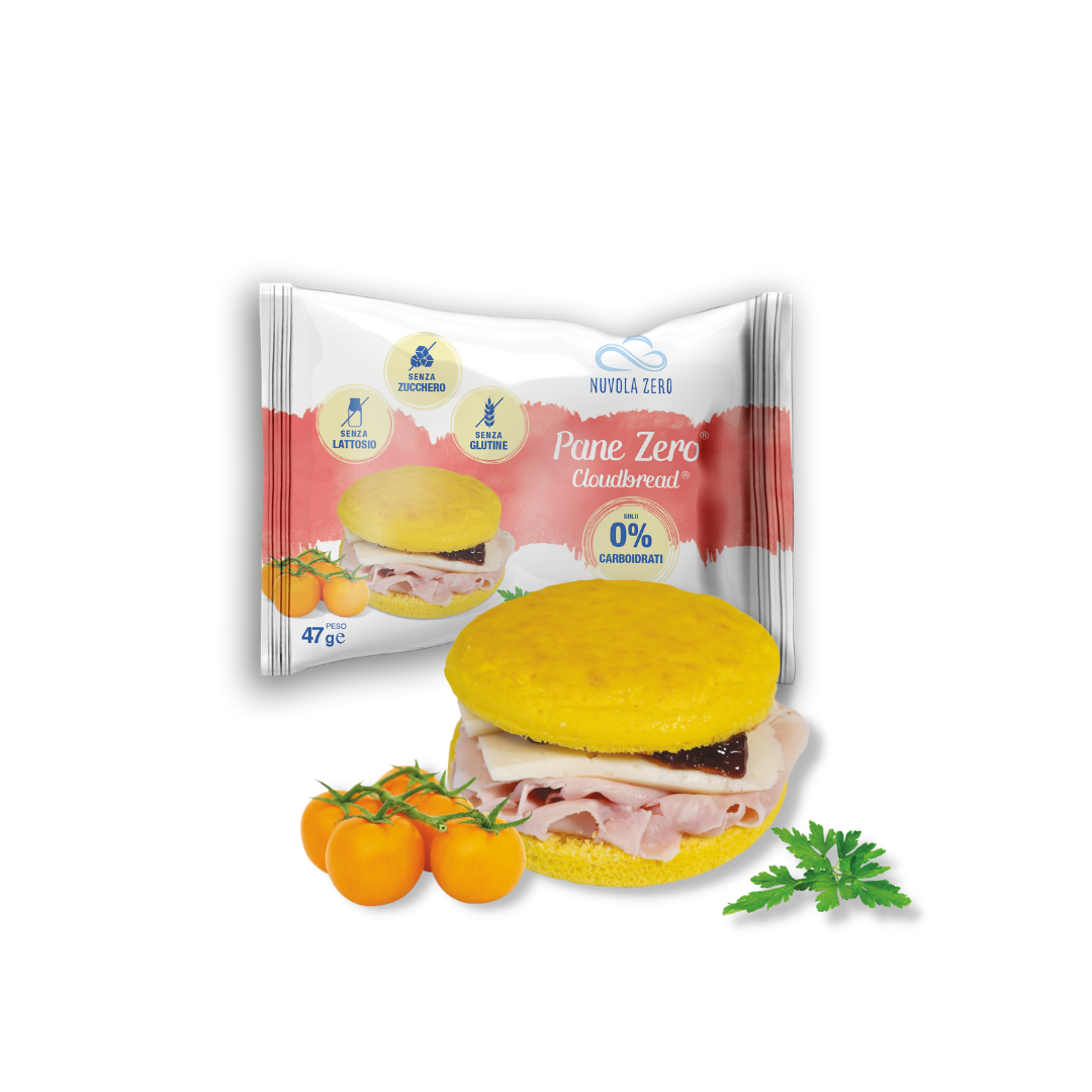Pão nuvem Keto, 0 hidratos de carbono, sem glúten e sem lactose, Nuvola Zero