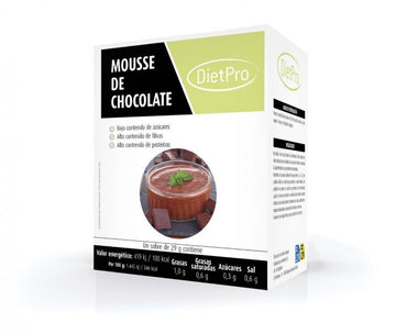 Mousse de chocolate keto y proteica · 3g netos · 18g proteína · 5 sobres · Diet Pro