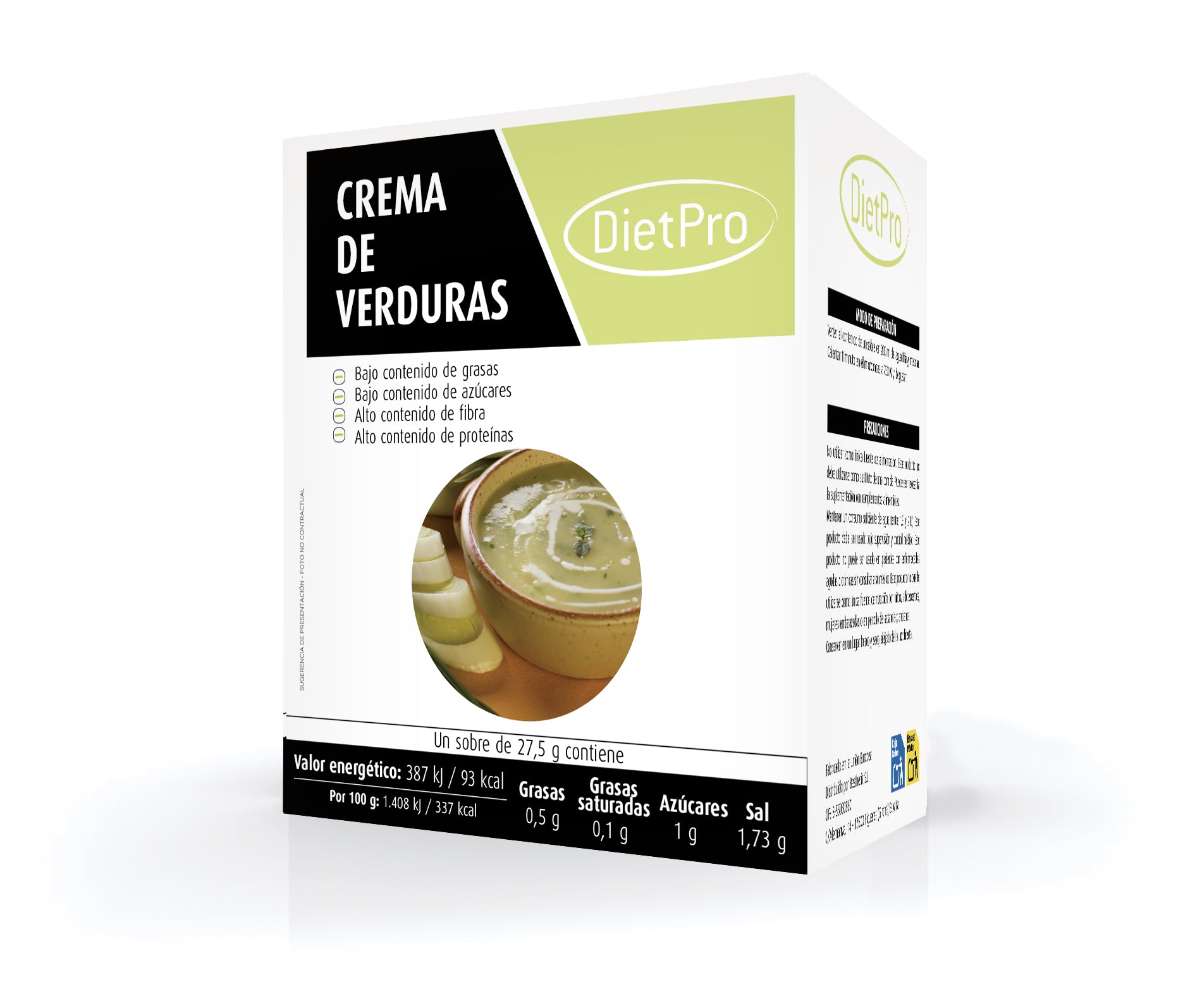 Crema de verduras proteica keto