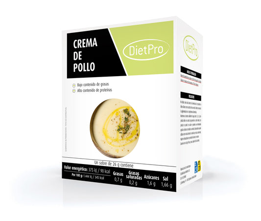 Crema sabor pollo. 5 sobres. Diet Pro