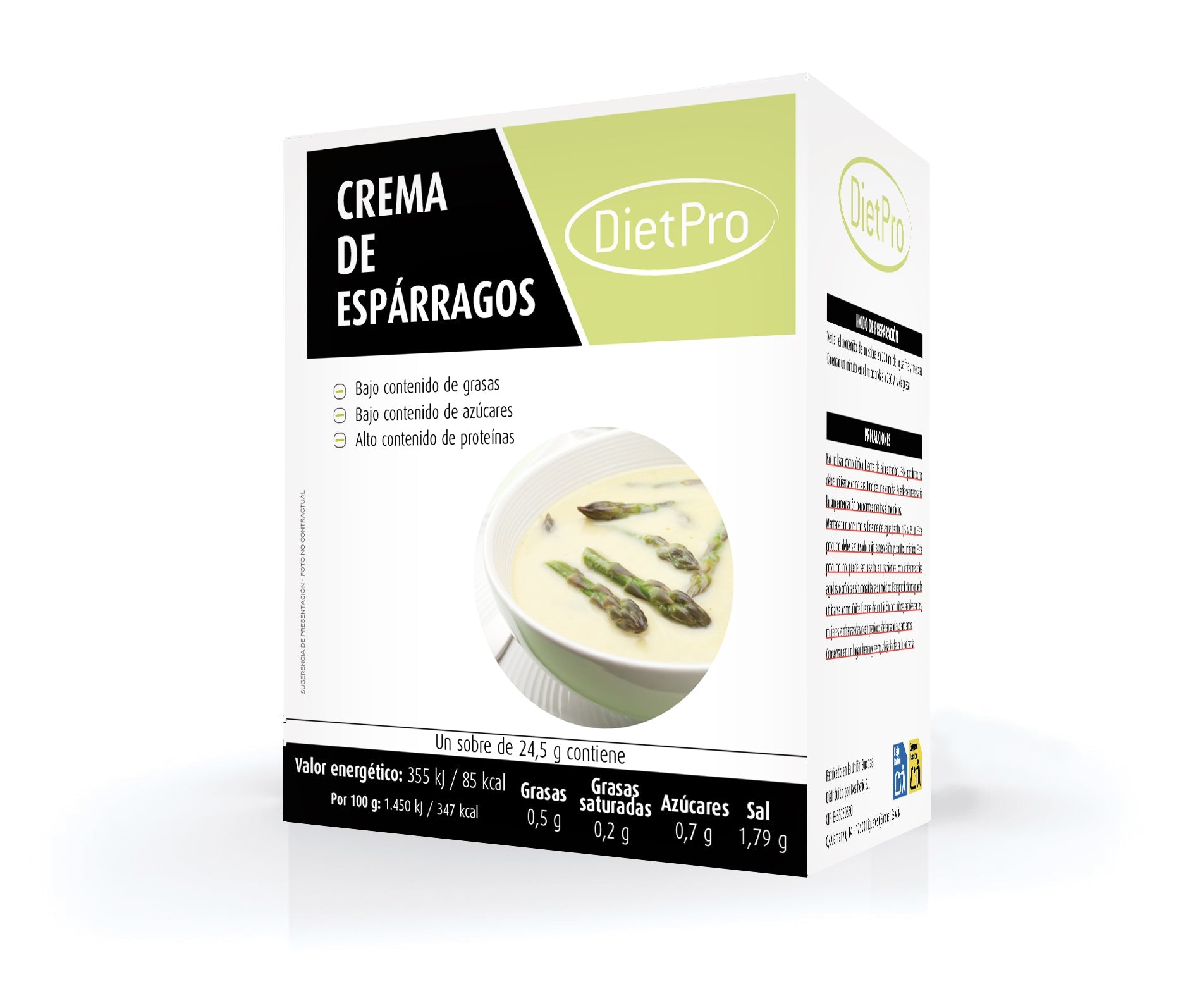 Crema de espárragos proteica keto