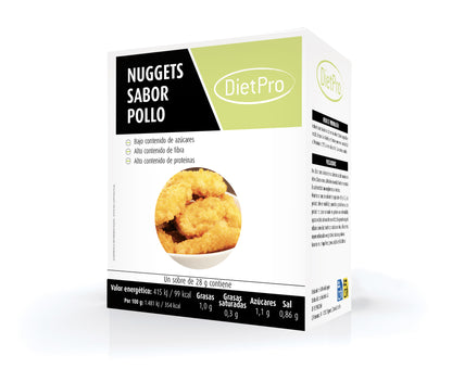 Nugets de pollo. Caja de 5 Sobres de 28g. Diet pro