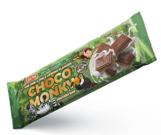 Barrita chocolate con leche, choco monky. 38% proteina. Keto. Life Pro