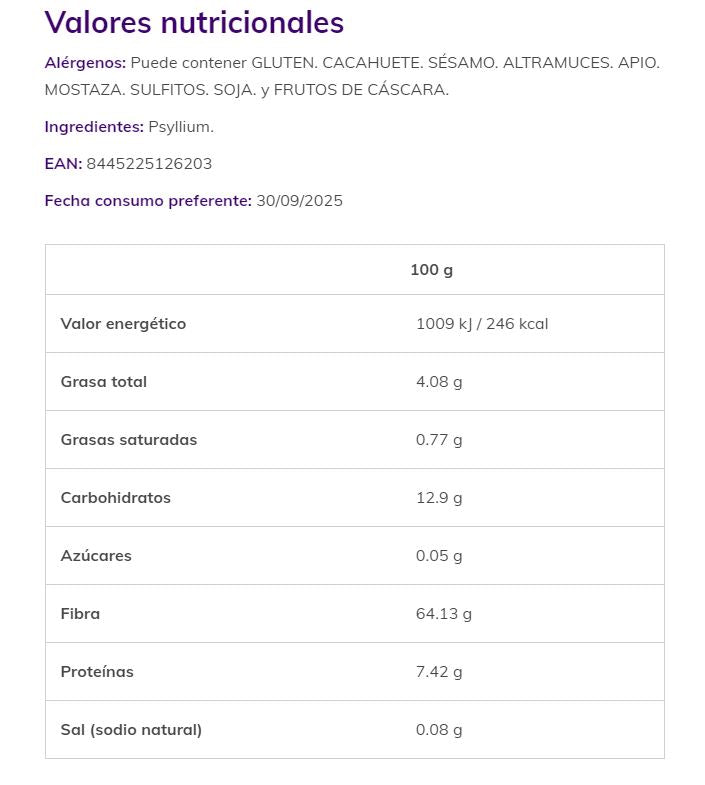 Psyllium, 170 gr. Nut&Me