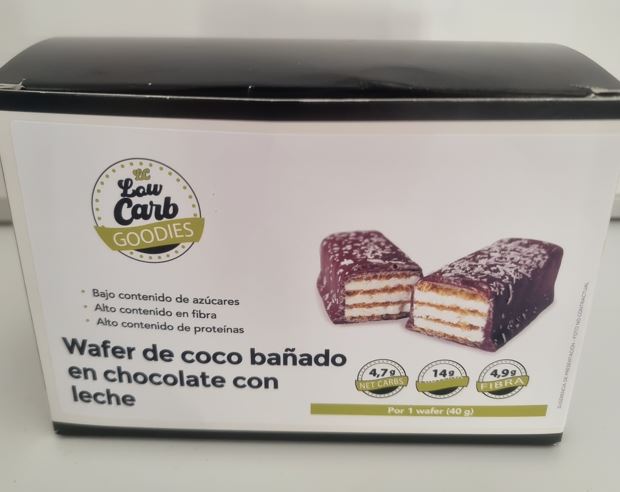 Wafer de Coco Bañado en Chocolate con Leche - 200g, Pack de 5 wafers
