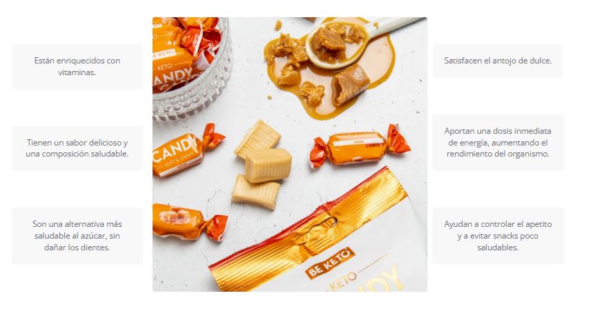 Caramelos Keto Toffee. 70 g. Be keto