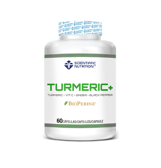 Curcumina+: Cúrcuma +VIT C + Jengibre +Bioperina. 60 cápsulas. Scientiffic Nutition
