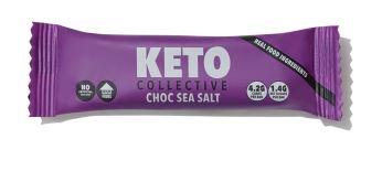 Barrita keto de chocolate y sal marina, sin gluten. 40 gr. Keto Collective