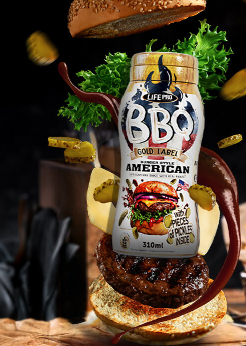 Salsa Bbq Americana Burger con Pepinillos. Zero Sauzero 310ml. Life Pro