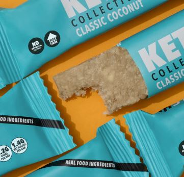 Barrita keto de coco, sin gluten, 40 gr. Keto Collective