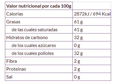 Chocolate blanco keto y vegano. 48% cacac. 50 gr. Funky Fat Foods