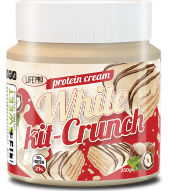 Crema keto de chocolate blanco y galleta crujiente alto en proteína 250g. Life Pro