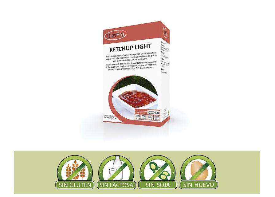 Ketchup keto. 12 sobres individuales. Diet Pro