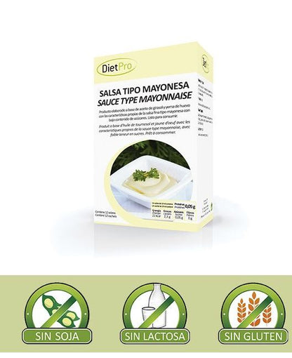 Mayonesa keto. Caja de 12 sobres individuales. DietPro