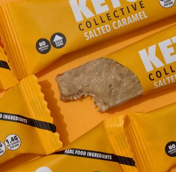 Barrita keto de caramelo salado  sin gluten, 40 gr. Keto collective