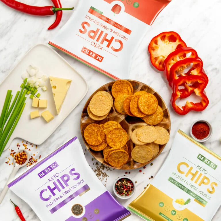 Chips Keto – Queso Suizo y Cebolla Francesa – 30 g. Be Keto