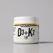 Vitamina D3 + K2 de MATCH, bote de 60 cápsulas