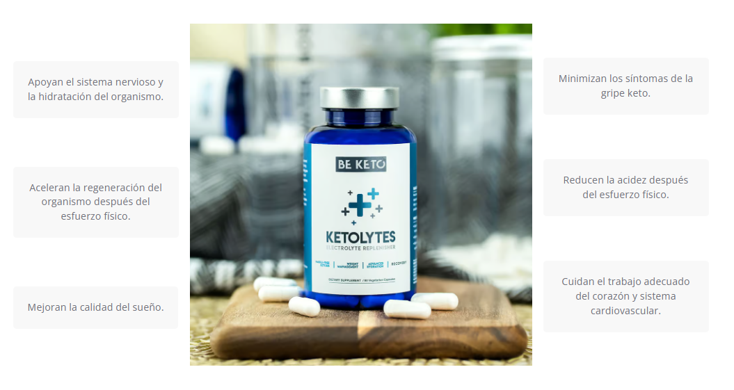 Electrolitos keto, sin azúcar. 90 cápsulas. Be keto