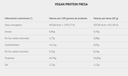 Proteína VEGANA con stevia y enzimas digestivas. Sabor FRESA y NATA . 908gr.