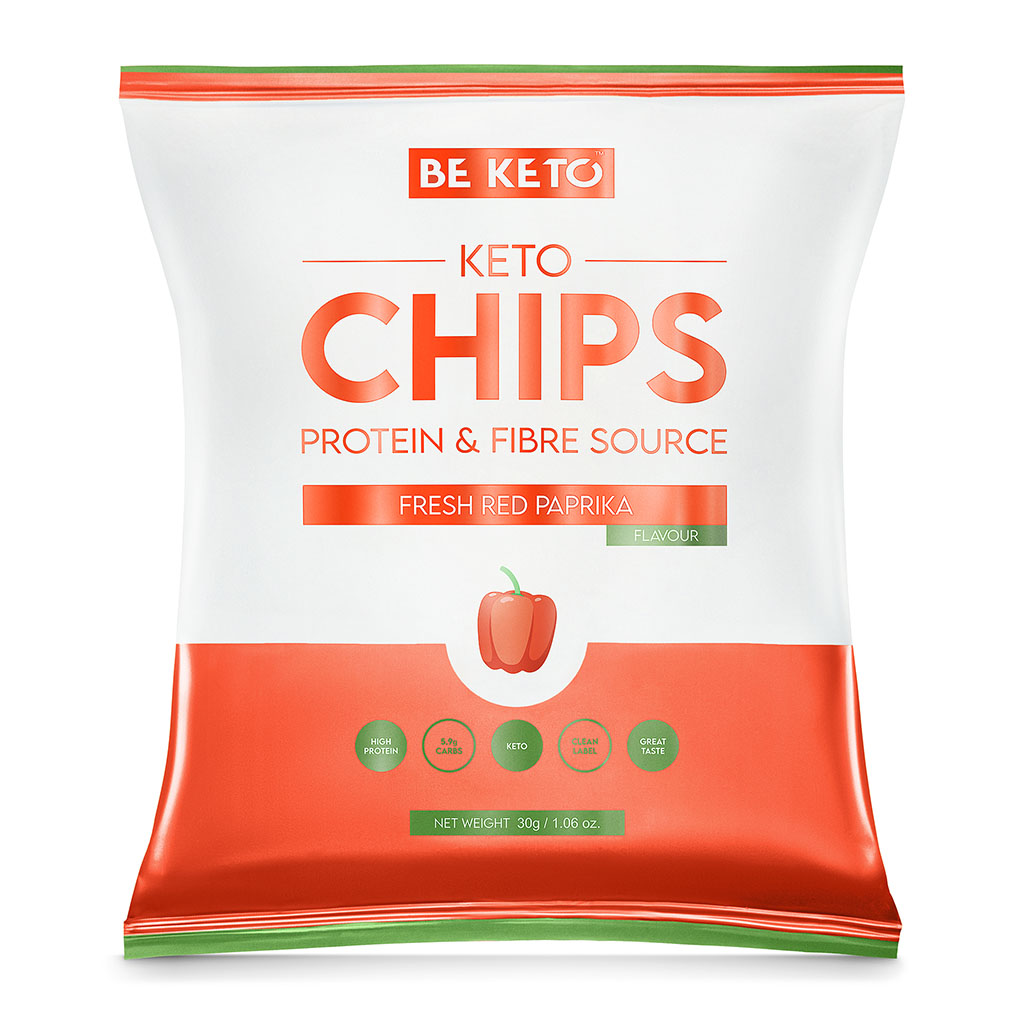 Chips keto, fresh red paprika. 30gr. Be keto