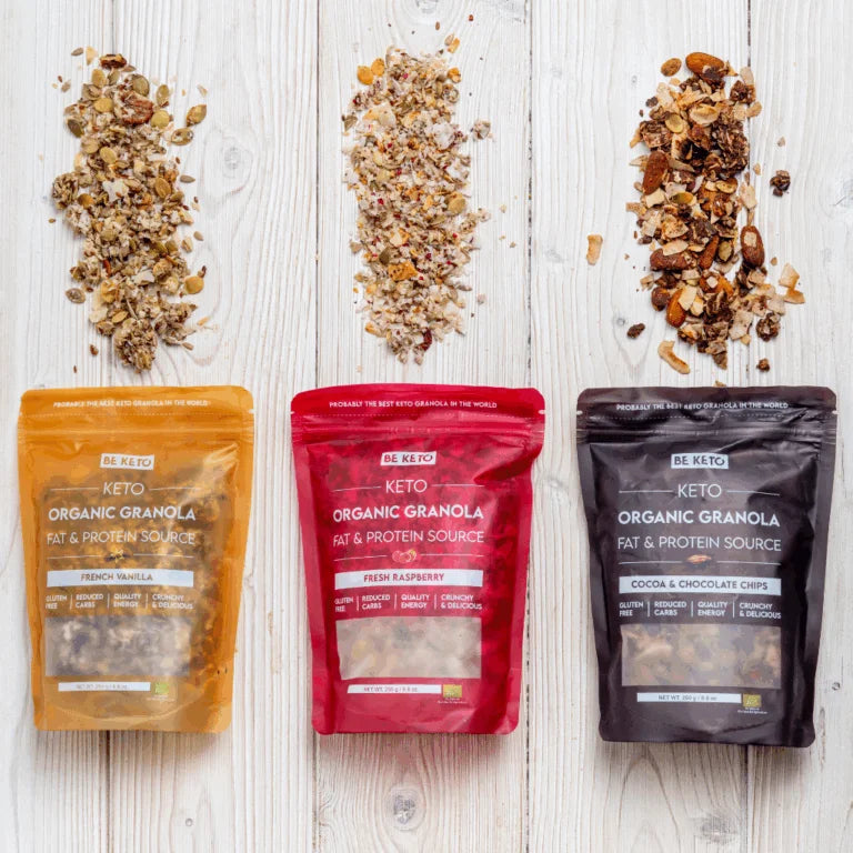 Granola keto orgánica. Vainilla francesa. 250 gr. Be keto