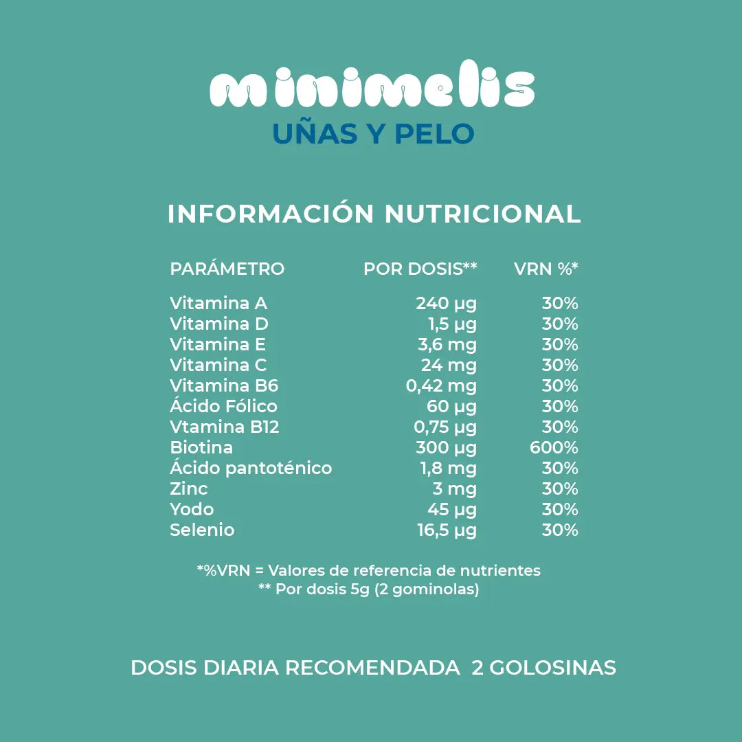 Gominolas de Biotina. 180 gr Uñas, piel y cabello