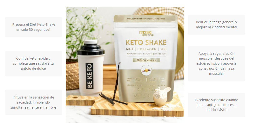 Batido Keto Diet - Vainilla Francesa. 500g. BeKeto