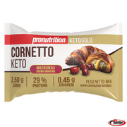 Croissant keto relleno de crema y cereza negra. 50 gr. Pronutrition