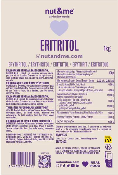 Eritritol, 1kg. Nut&Me